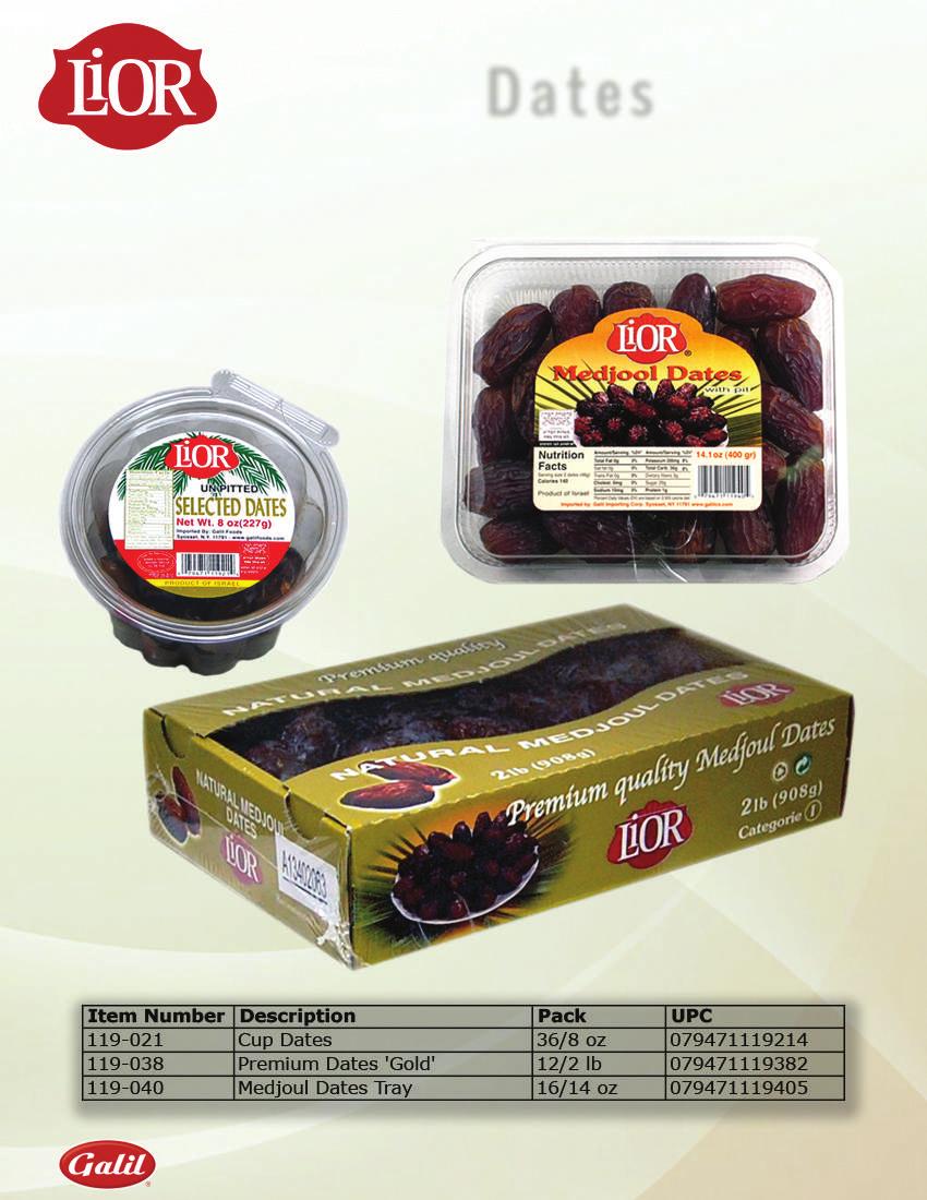 Soft and delicious, LiOR dates are perfect for snacking or pairing with a cheese plate.
