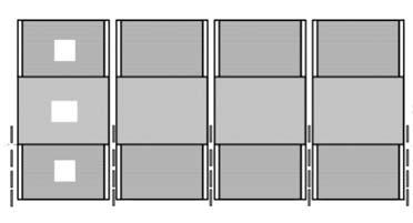 Fig. 2. The placement of the aluminum, gold and tantalum activation foils. The others were placed in the same way, but in another direction (e.g., bismuth and indium in the right-down direction from the target axis) Table 1.
