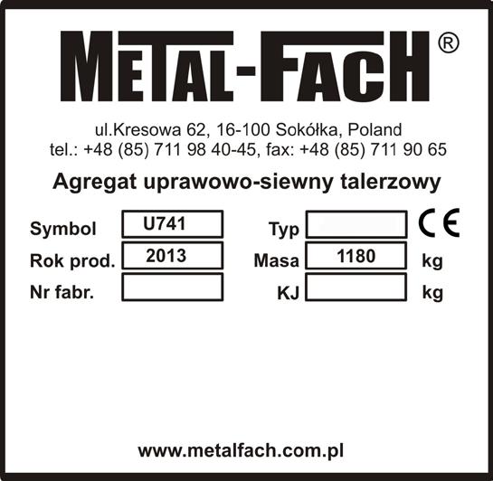 IDENTYFIKACJA AGREGATU, OGÓLNE ZASADY BEZPIECZEŃSTWA 1. IDENTYFIKACJA AGREGATU, OGÓLNE ZASADY BEZPIECZEŃSTWA 1.