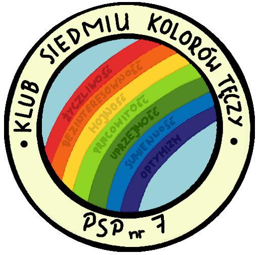 Szkolny Klub Wolontariuszy w Publicznej Szkole Podstawowej nr 7 w Strzelcach Opolskich od marca 2018 ma nazwę i logo! KLUB SIEDMIU KOLORÓW TĘCZY.