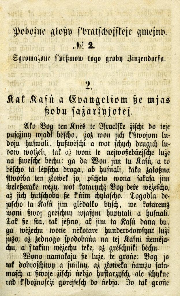 Z lěta 1865 jo hudawał Jan Bjedrich Tešnaŕ łopjeno Pobožne głosy z bratšojskeje gmejny. Fromny Mjertyn, ceptaŕ Mjertyn Lehmann ze Žargonja, jo pódpěrował Tešnarja pśi pśełožowarskich źěłach.
