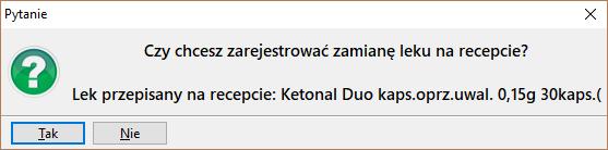 Rysunek 32 Pytanie o zamianę Rysunek 33