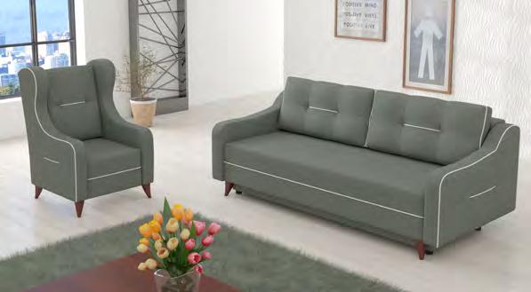 MASTER LINE Zestaw wypoczynkowy składający się z kanapy, fotela w dwóch rodzajach i pufy. Elegancki zestaw dla klienta ceniącego klasyczny styl.