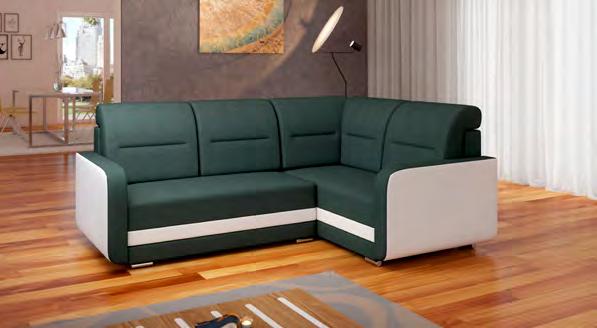 RODOS Zestaw wypoczynkowy składający się z narożnika i fotela. W zestawie wypoczynkowym RODOS został połączony nowoczesny wygląd z funkcjonalnością i wygodą.