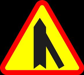 skrzyżowanie z drogą podporządkowaną występującą po lewej stronie, B. że jadący tą drogą ma pierwszeństwo przed pojazdem nadjeżdżającym z prawej strony, C. wlot drogi jednokierunkowej z prawej strony.