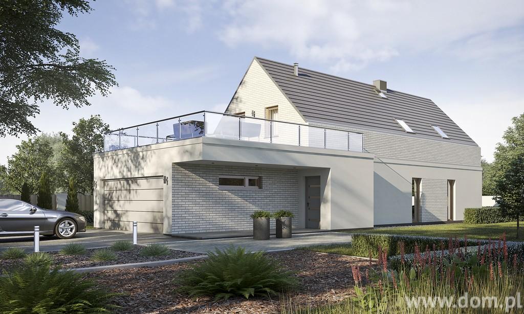 Projekt SD POSITANO CE (DOM SD2-11) to nowoczesny dom w minimalistycznym stylu, który wybudować można na działce o szerokości