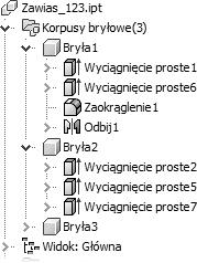 Program domy lnie przypisuje kopi lustrzan do bry y, w której znajduje si wyci cie.