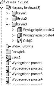 Teraz przekszta cimy bry y z cz ci wielobry owej w oddzielne cz ci, z których mo na montowa zespo y. 13.