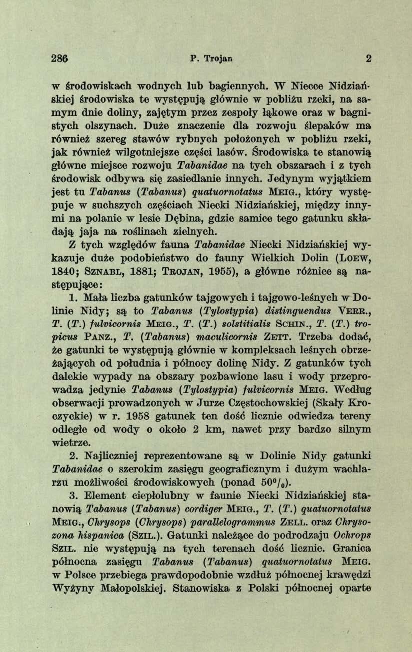 286 P. Trojan 2 w środowiskach wodnych lub bagiennych.