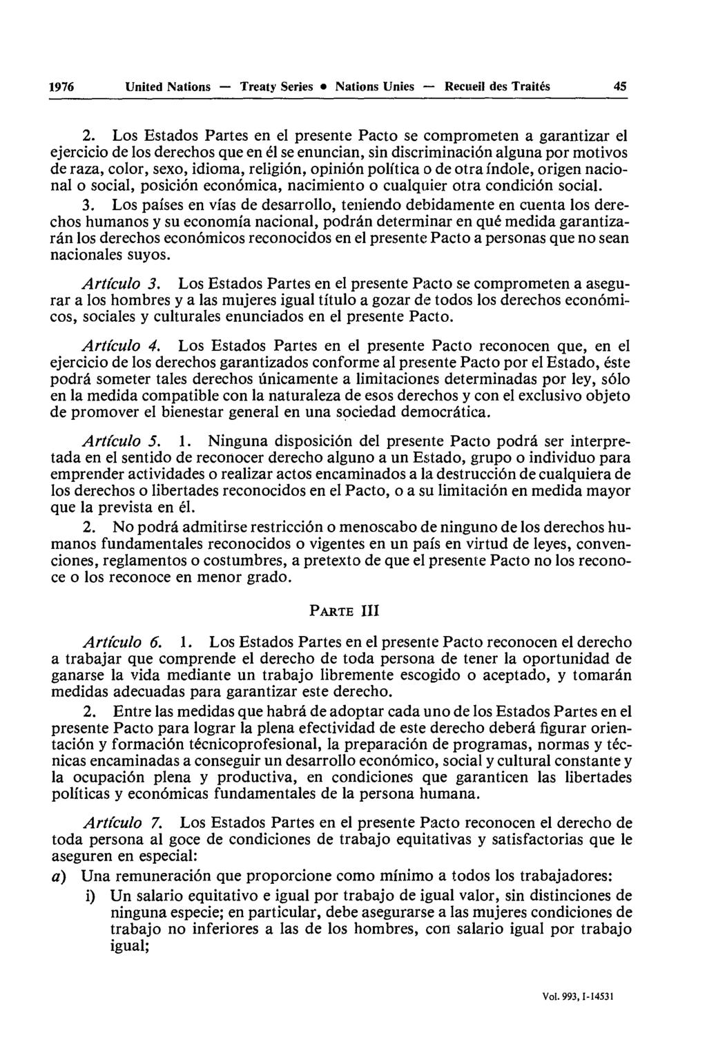 1976 United Nations Treaty Series Nations Unies Recueil des Traités 45 2.