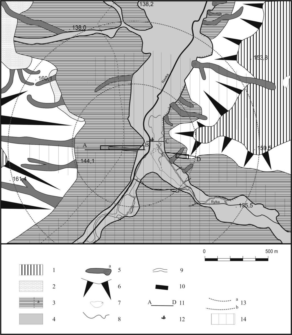 Geomorfologiczne uwarunkowania lokalizacji osadnictwa na przykładzie doliny Rawki w Rawie Mazowieckiej Rys. 2.