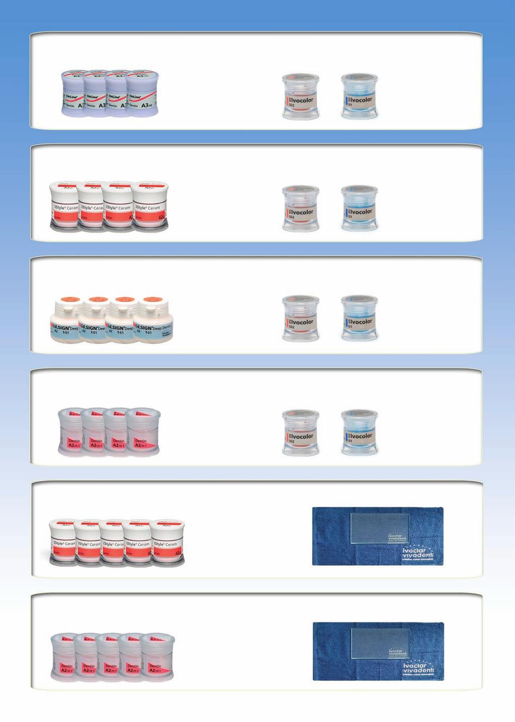 4xIPSInLineDentin20g 439PLN* 4xIPSStyleCeram Dentin20g 509PLN* 4xIPSd.