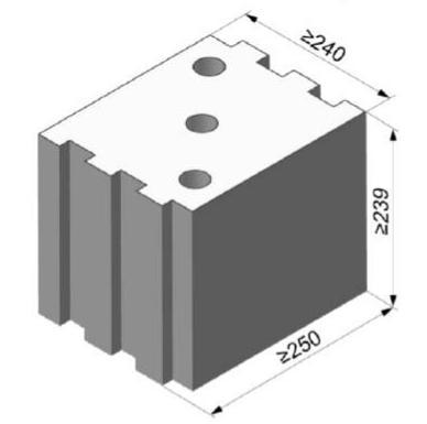 Strona 121 Europejskiej Oceny Technicznej Bloczek pe ny z betonu lekkiego Vbl, EN 771-3 Bloczek pe ny z betonu lekkiego Vbl, EN 771-3 Producent Wymiary nominalne KLB [mm] ugo L Szeroko B Wysoko H 250