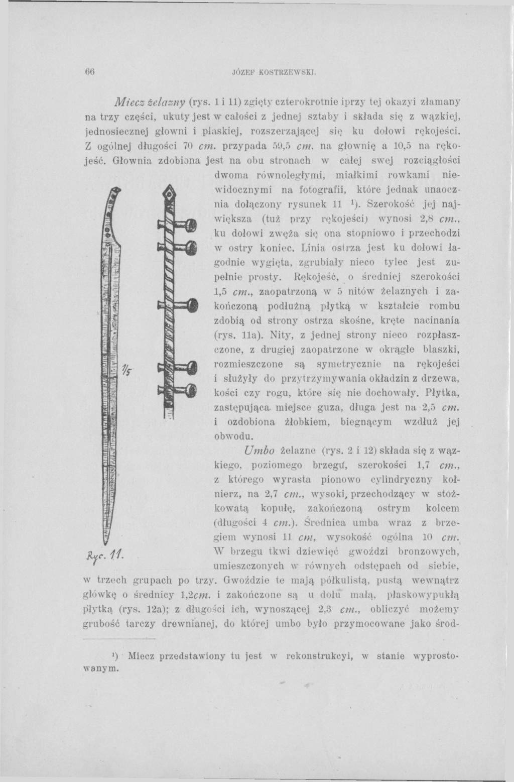 66 JÓZEF KOSTRZEWSKJ. Miecz żelazny (rys.