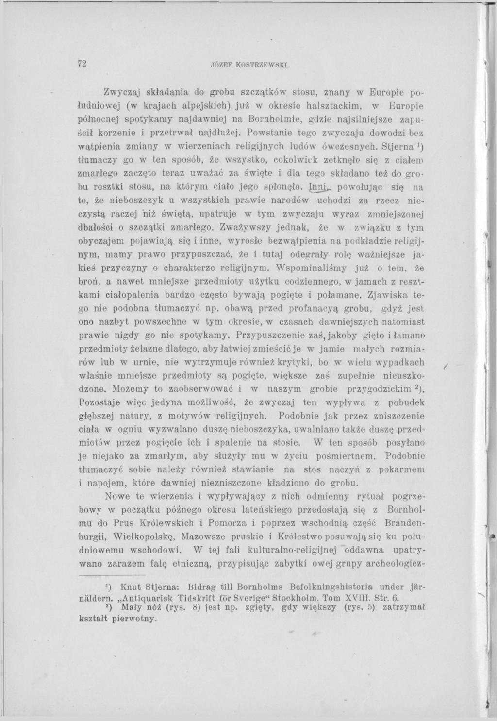 72 JÓZEF KOSTRZEWSKI.