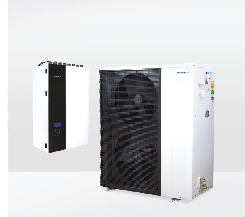 Pompa ciepła PO SPLIT cechy urządzenia ź Zastosowanie do ogrzewania i aktywnego chłodzenia pomieszczeń oraz podgrzewania ciepłej wody użytkowej ź Typ średniotemperaturowy urządzenia z możliwością