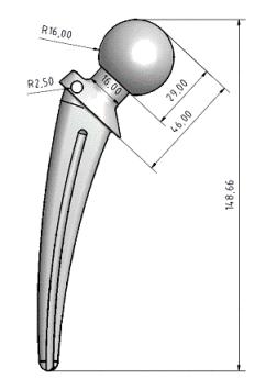 8. MODELY GEOMETRIE VYBRANÝCH IMPLANTÁTŮ Obrázek 8.