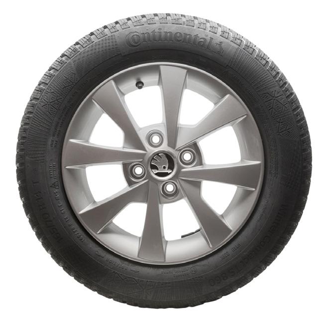 ŠKODY CITIGO Koło zimowe 14" Felga: aluminiowa Apus srebrna 5,0J 14" ET35 Opona: Continental TS 860 165/70 R14 81T