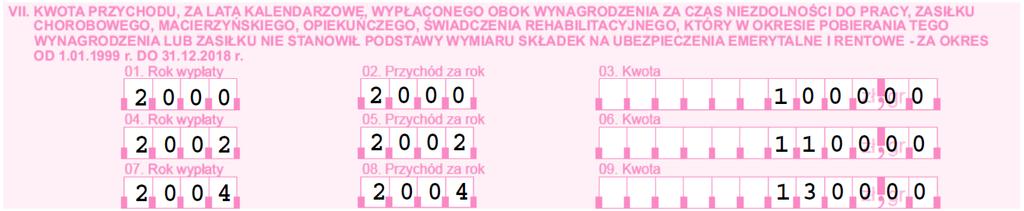 za grudzień 2011 r. wynagrodzenie za czas niezdolności do pracy wraz z dodatkiem stażowym wypłaciłeś mu w styczniu 2012 r. Kwota dodatku stażowego wypłaconego w: 2000 r.