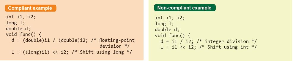 Zgodność typów argumentów i wyniku operacji arytmetycznej W przypadku działać arytmetycznych typ zmiennej, do której zapisywany jest wynik, nie ma znaczenia podczas kompilacji.