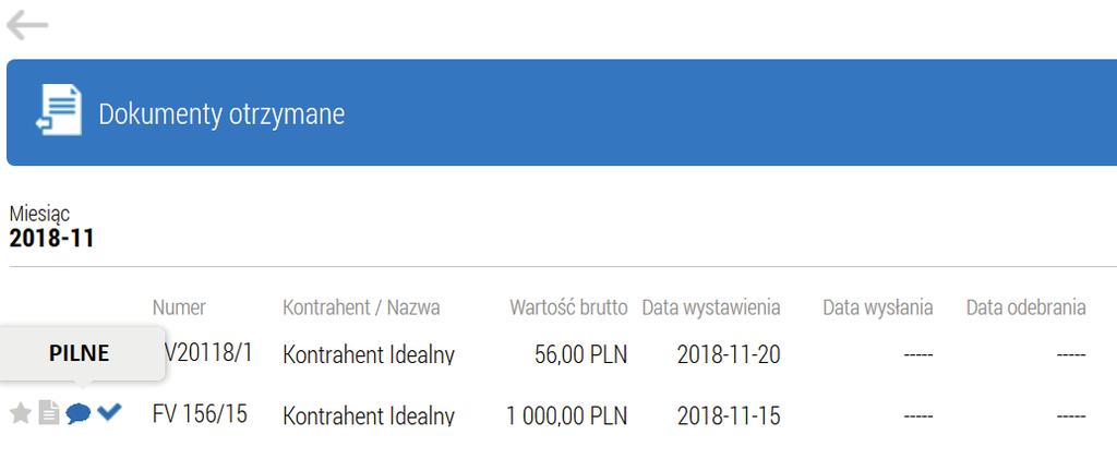 Jeśli Twój kontrahent jest użytkownikiem Chmury Faktur, to po wystawieniu faktury dla Ciebie zobaczysz ją w zakładce Dokumenty otrzymane.