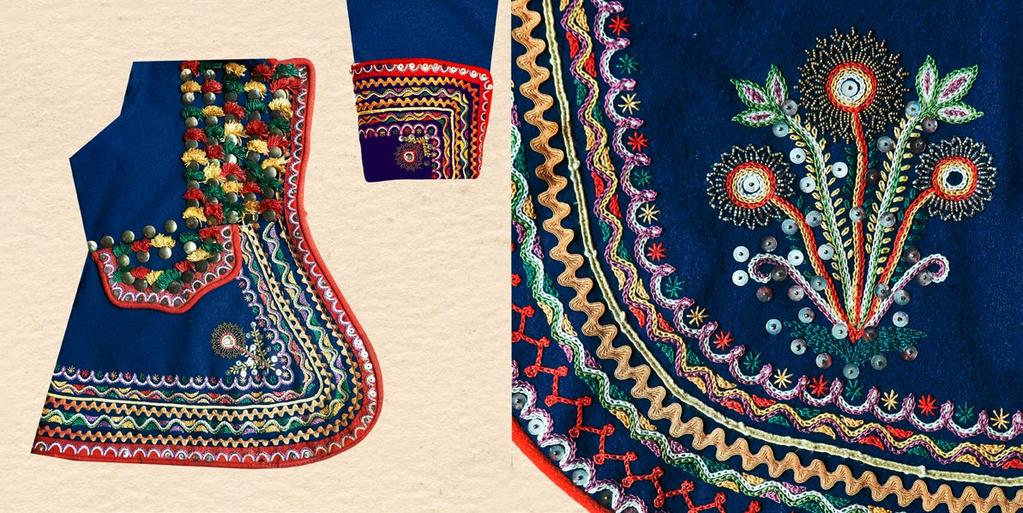 zdobienie mankietu Kaftan kobiecy Podegrodzie, kon. XIX w.