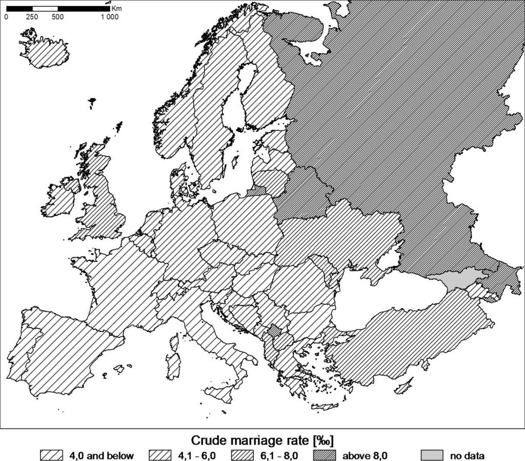 32 The Second Demographic Transition in Europe and its implications Fig. 4. Marriage ratio in European countries in 2011 Source: Eurostat, http://epp.eurostat.ec.europa.