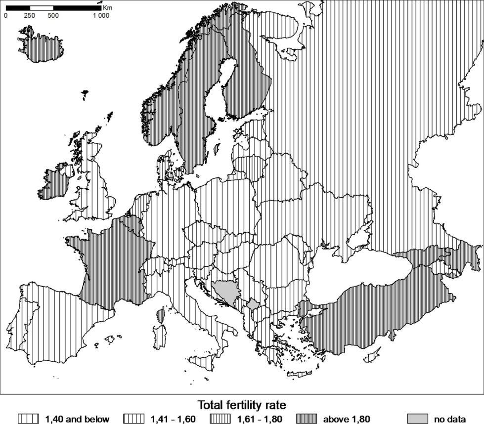 38 The Second Demographic Transition in Europe and its implications Total fertility rate of European women is one of the hallmarks of the changes in reproductive behaviours (Kurczewska 2011).
