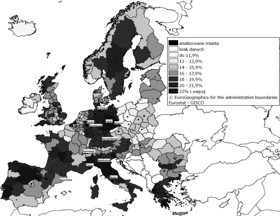 56 Struktury i procesy demograficzne w wybranych wielkich miastach W 2008 r.
