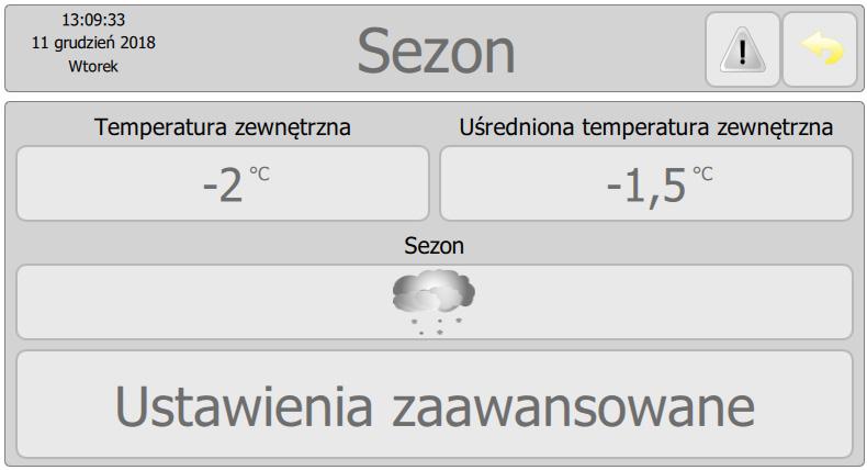 Sezon Wiele funkcji i sposób działania układu sterowania jest uzależnionych od sezonu.