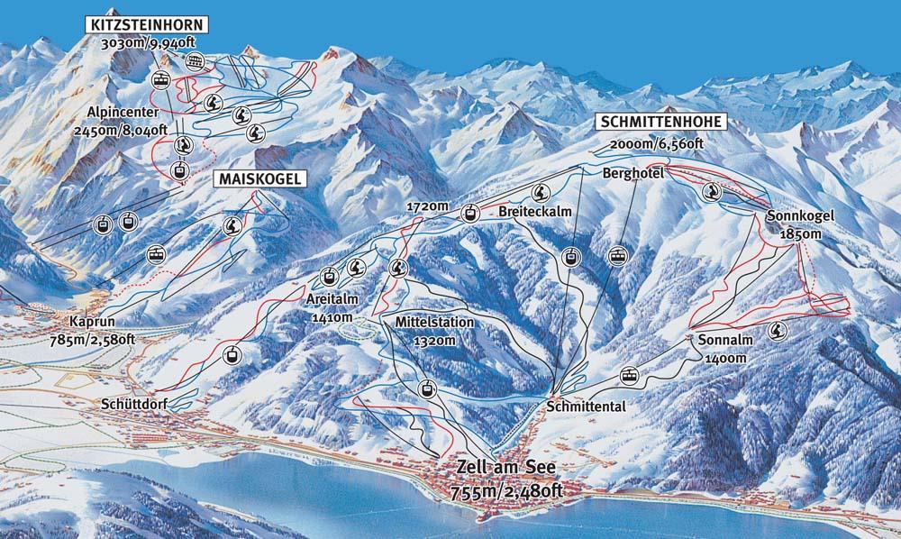 OŚRODEK NARCIARSKI KIDS FRIENDLY Narty oraz snowboard w regionie Zell am See-Kaprun: masyw trzech gór obfitujący w stoki narciarskie o łącznej długości 138 km.