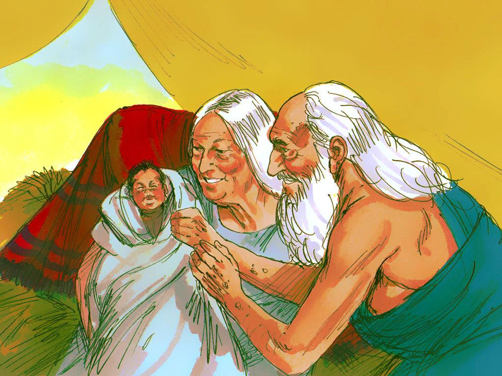 Abraham narodziny Izaaka Rdz 21, 1-8 Abraham miał 100 lat, gdy urodził mu się Izaak.