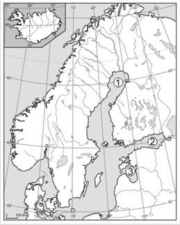 Zadanie 13 (0 1 pkt) Na zamieszczonej obok mapie cyframi od 1 do 3 zaznaczono zatoki Morza Bałtyckiego.