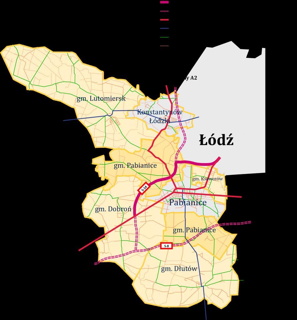 instytucji naukowych, kulturalnych, medycznych i oczywiście ośrodek przemysłowy. Pozostali sąsiedzi to gminy: Konstantynów Łódzki, Lutomiersk, Dłutów, Dobroń, Wodzierady i od roku 1997 Ksawerów.