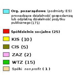 36, było 207). Bez zmian pozostała liczba zakładów aktywności zawodowej (2) i warsztatów terapii zajęciowej (15). Mapa 12.