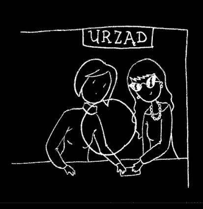 m) W załatwianiu spraw urzędowych n) W