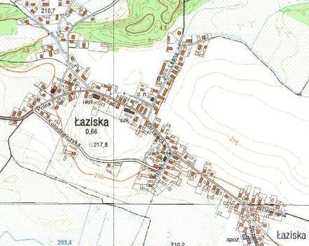 Lasen. W 1945 roku wieś przyjęła nazwę Łaziska. W Urbarzu Strzelec z 1534 r. odnotowano: w Łaziskach jest tartak, młyn z dwoma kołami i ubijak.
