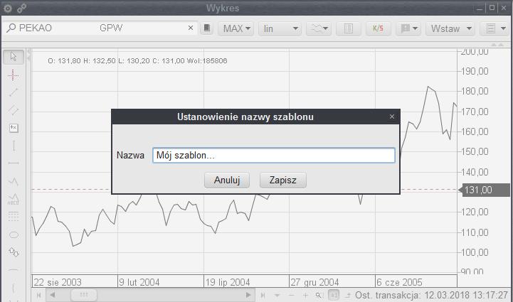 Rys. 15. Ustanawianie nazwy szablonu wykresu. 3.5.2.