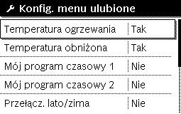 Skrócona instrukcja obsługi 4 4.7 Ulubione funkcje Za pomocą przycisku fav można uzyskać bezpośredni dostęp do często używanych funkcji dla obiegu grzewczego 1.