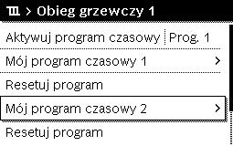 5 Obsługa menu głównego Poniższa tabela pokazuje, w jaki sposób dostosować program czasowy dla ogrzewania.