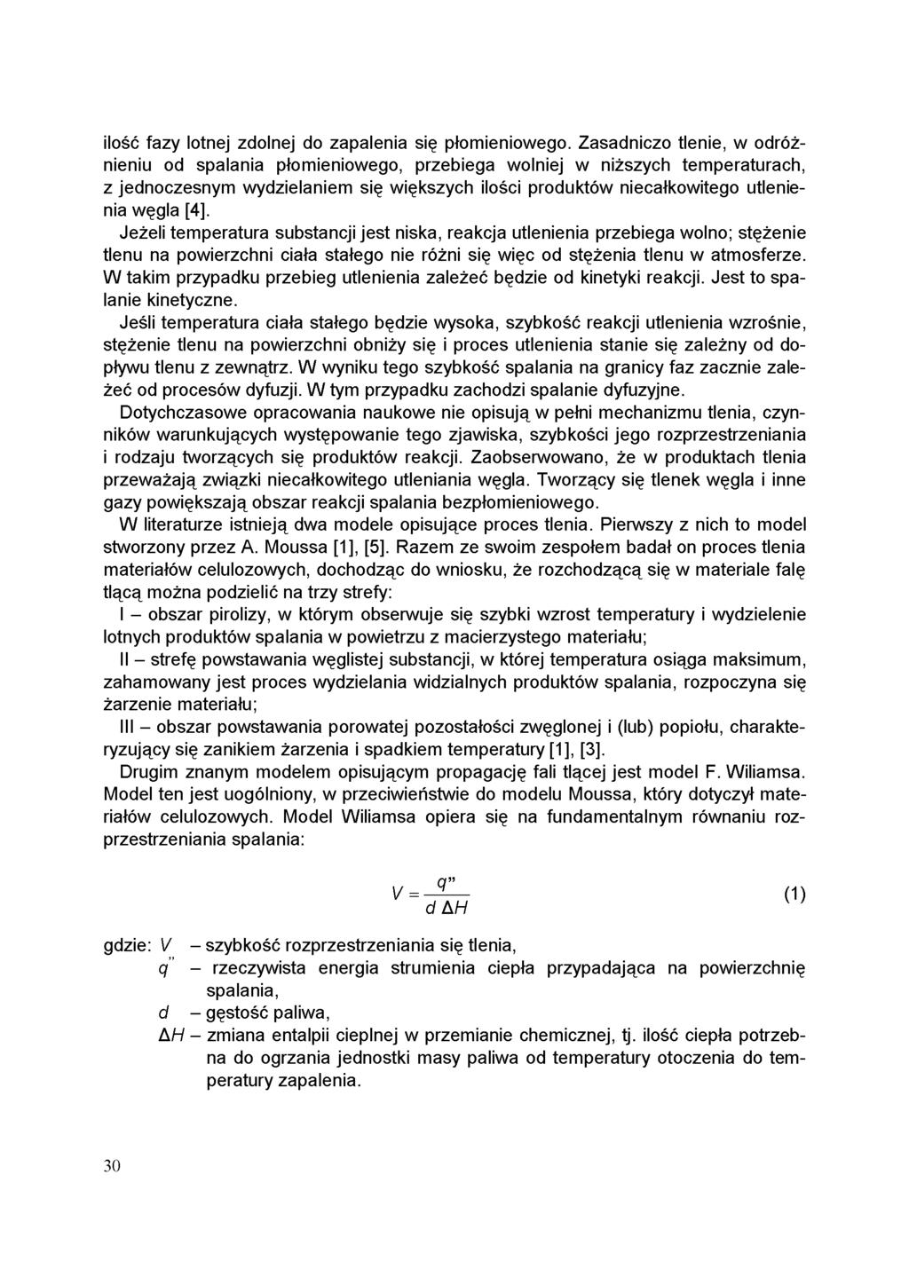 ilość fazy lotnej zdolnej do zapalenia się płomieniowego.