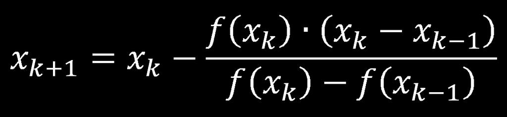 Metoda siecznych Poprowadzenie odcinka pomiędzy punktami a i b Ustalenie dwóch ostatnich przybliżeń a=xk-1 i b=xk NIE Wyznaczenie współrzędnej przecięcia odcinka o osią Ox