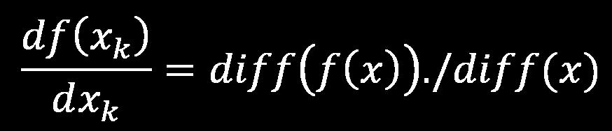 Przykład 4 Pochodna dla analizowanej funkcji: wynosi: 45 Przykład 4 o Pochodną funkcji można wyznaczyć za pomocą funkcji scilaba