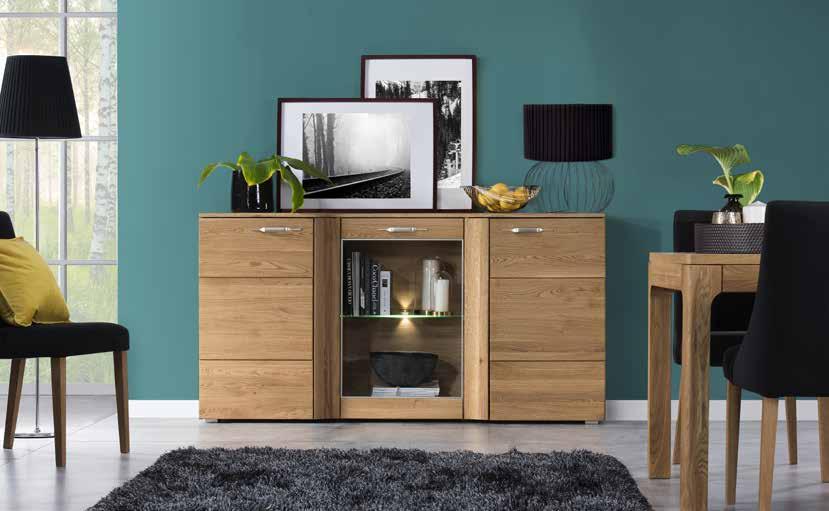 złoty olejowany / oiled golden oak wykończenie powierzchni zewnętrznej / surface: olejowany / oiled LOCARNO 46 komoda 3-drzwiowa 178 x 93 x 43 cm 3-doors sideboard (optional lighting p.