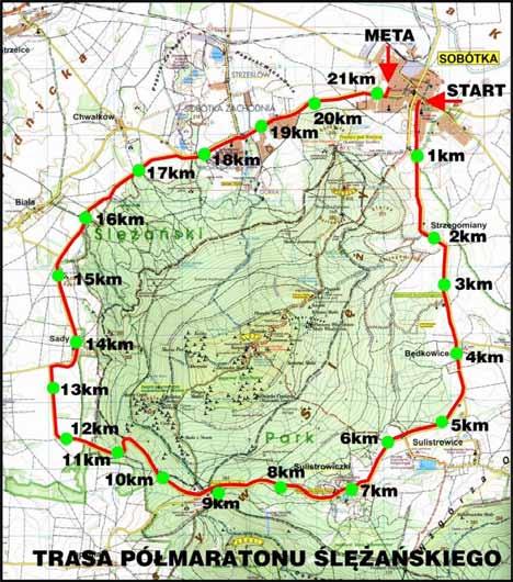 Długość wszystkich podbiegów 9,3 km. Odległość miejsca startu i mety 600m (2,8% dystansu). Wysokość nad poziomem morza: start 183 m, meta 187 m.