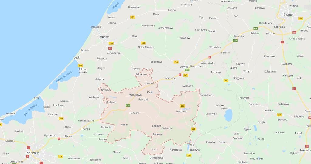 Do największych, pod względem liczby mieszkańców miejscowości, należą: Ostrowiec, Malechowo, Karwice oraz Kusice, Pękanino, Niemica, Sulechowo i