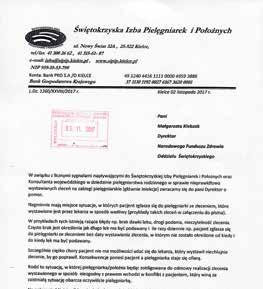 wojewódzkiego w dziedzinie pielęgniarstwa rodzinnego w sprawie nieprawidłowo wystawianych zleceń na zabiegi pielęgniarskie (głównie iniekcje) zwracamy się do pani Dyrektor o pomoc.