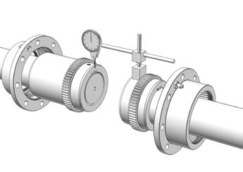 Niewielkie przesunięcie jest konieczne do zapewnienia smarowania w zazębieniu Przy ustawianiu zimnego urządzenia należy uwzględnić spodziewaną rozszerzalność cieplną podczas pracy, aby w trakcie
