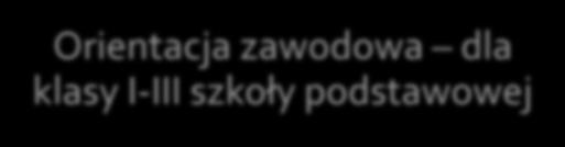 Orientacja zawodowa dla klasy I-III szkoły