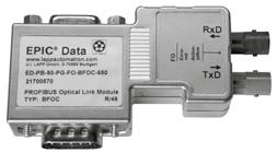 System BUS: PROFIBUS-DP/FMS/FIP Złącza BUS Sub-D EPIC DATA PB Sub-D FO Złącze PROFIBUS z modułem światłowodowym Prosty sposób na wydłużenie magistrali (światłowód PCF - do 250 m, światłowód POF - do